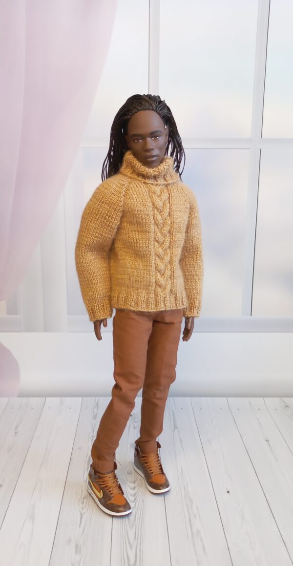 Ken doll clothes knitted sweater with long sleeves