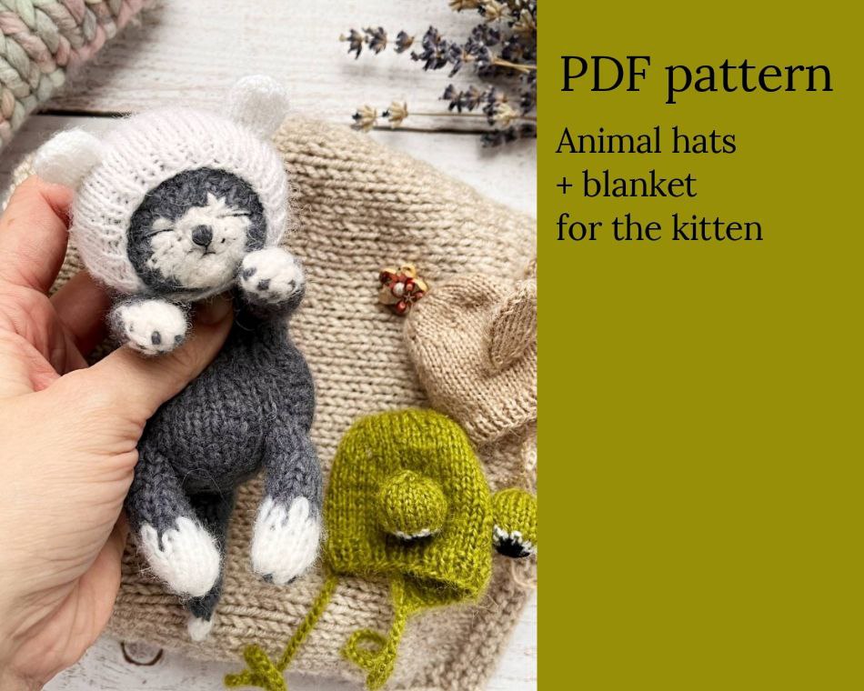 animal hats blanket for the kitten pattern funny and cute 4