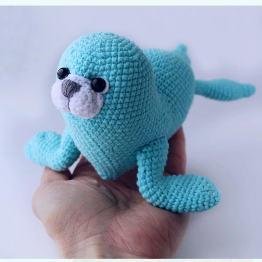 Amigurumi pattern Crochet heart shaped sea lion PDF stuffed seal 2 tjulen mk foto 4