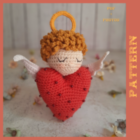 Crochet Angel with Heart Pattern in English