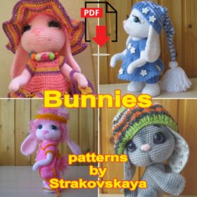 Four Cute Bunnies Crochet in English pdf by Strakovskaya