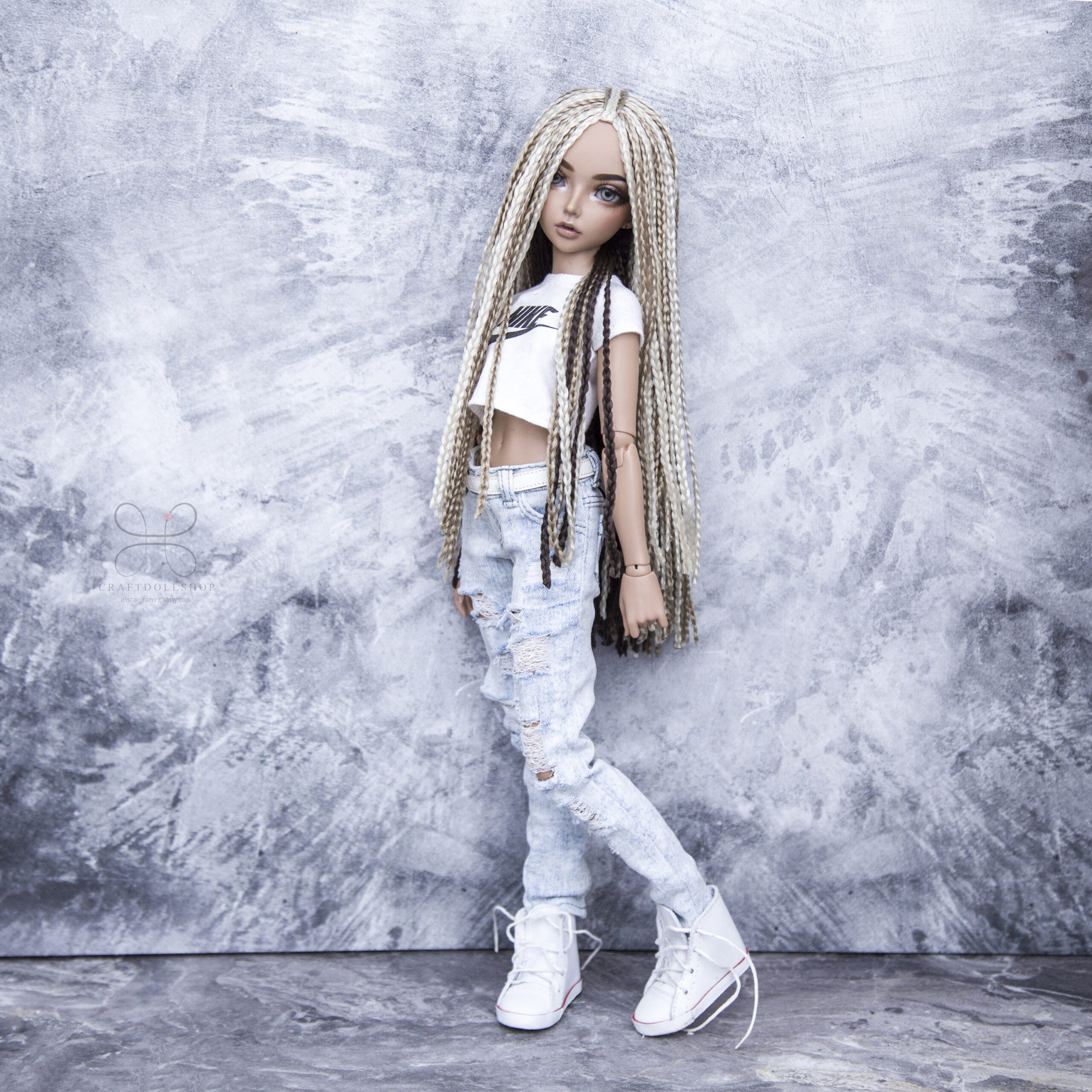 BJD Zi Zi wig long multi blonde for head 6 7 minifee DailyDoll