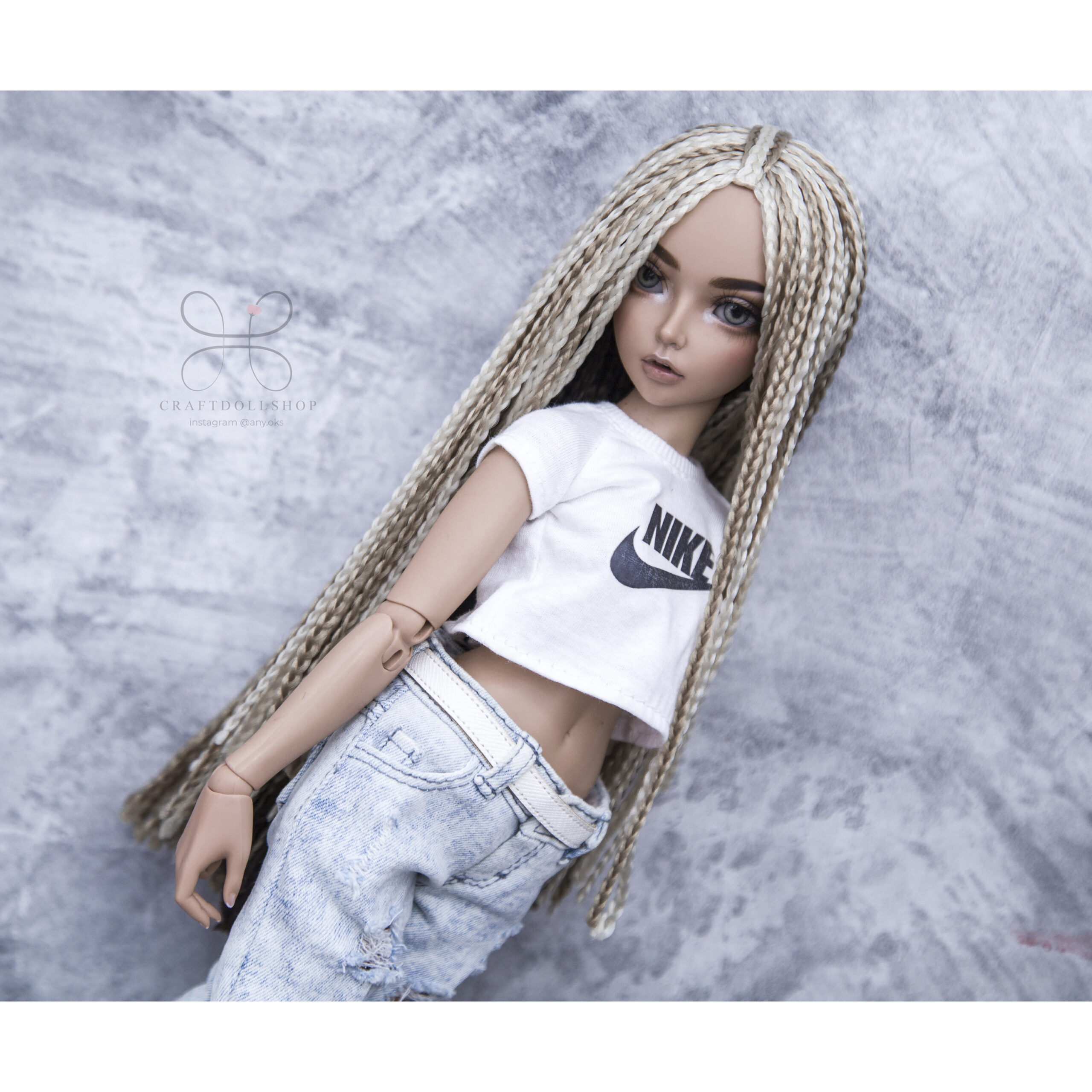 BJD Zi-Zi wig long multi-blonde for head 6-7 (minifee BJD Zi-Zi wig long multi-blonde for head 6-7 (minifee