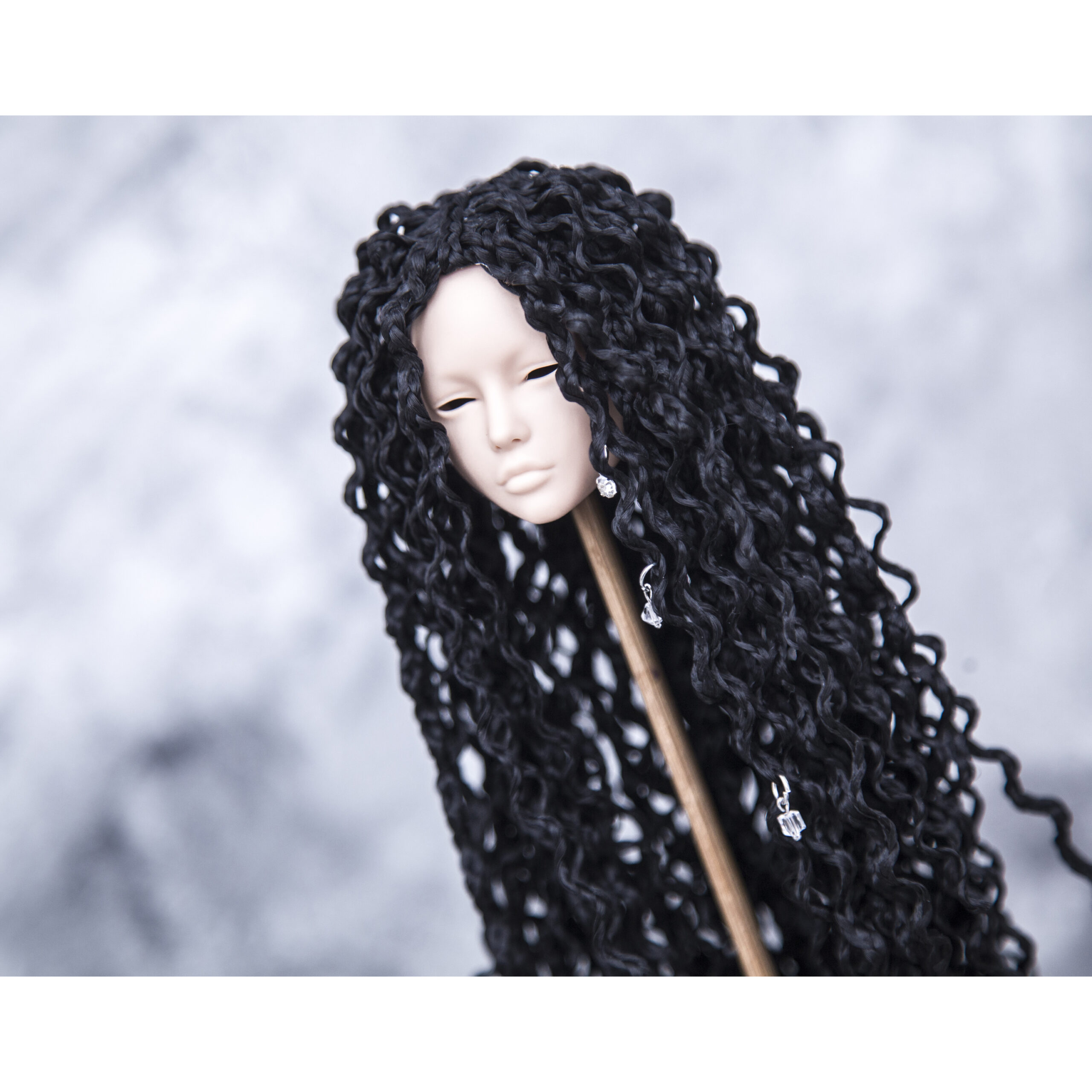 BJD Zi-Zi wig long curly black for head 4-5 (dollshe mi