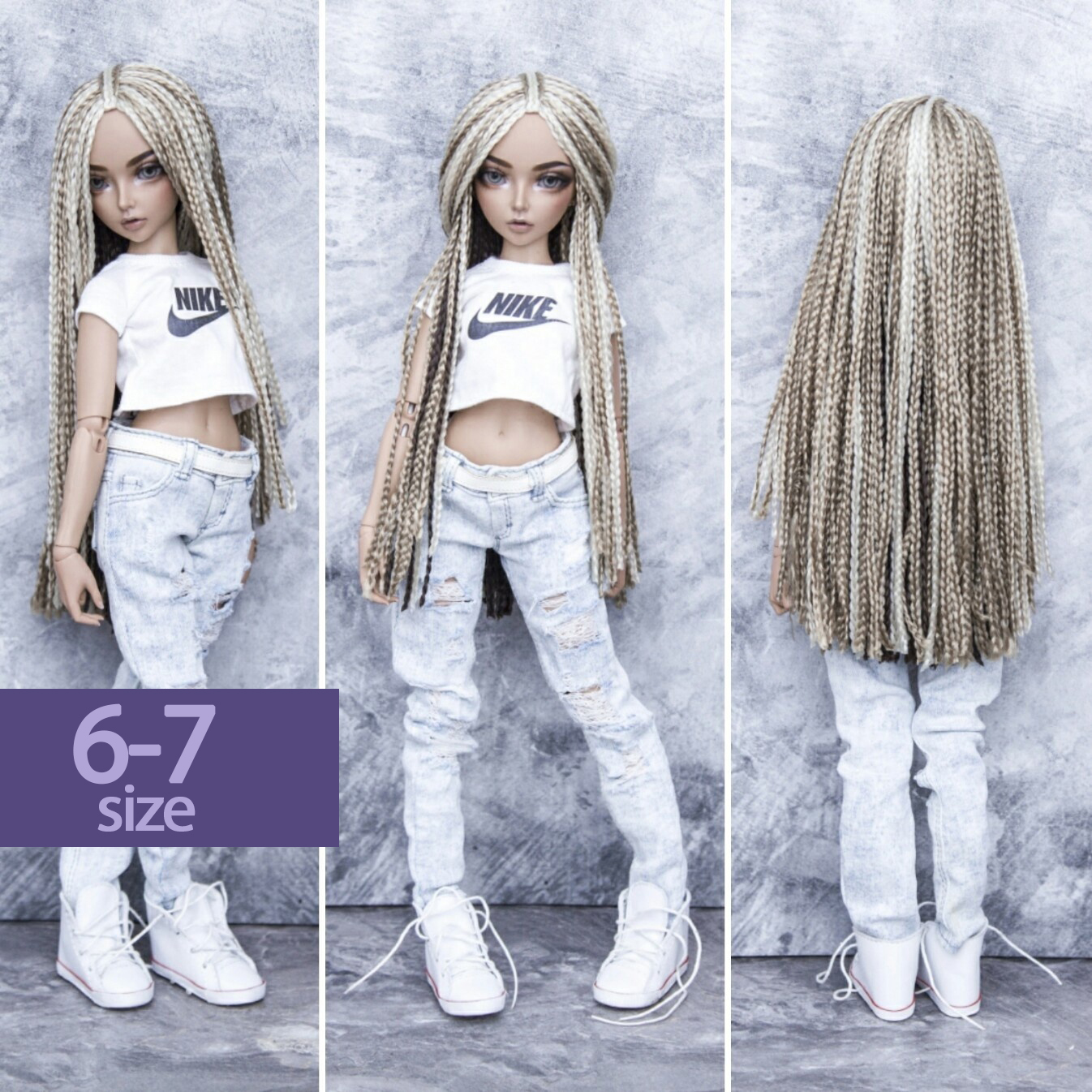 BJD Zi-Zi wig long multi-blonde for head 6-7 (minifee BJD Zi-Zi wig long multi-blonde for head 6-7 (minifee