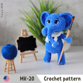 Crochet pattern elephant. Amigurumi animal toys. pattern ENG pattern