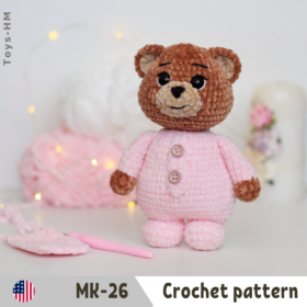 Crochet pattern BABY bear. Amigurumi animal toys.
