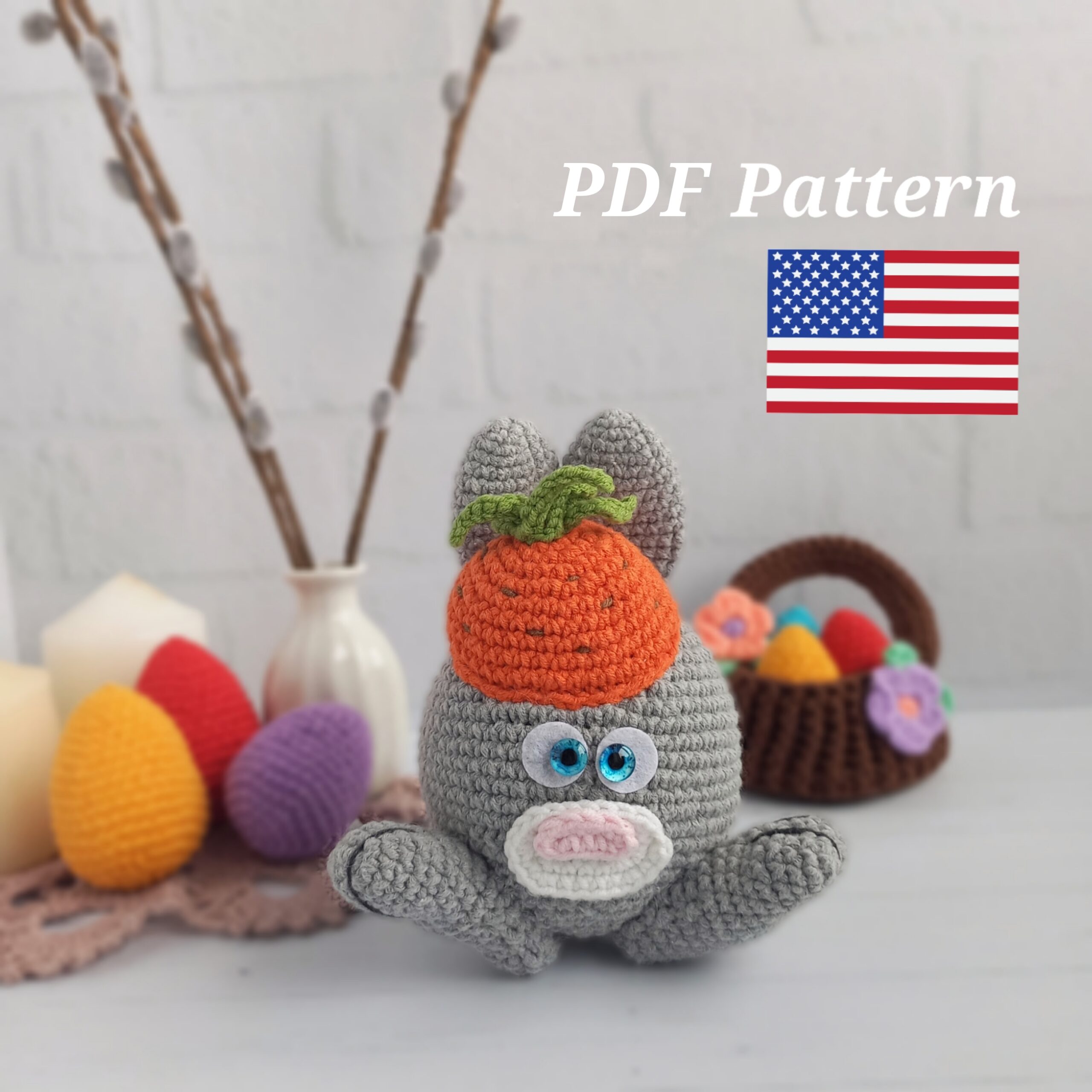 English crochet pattern Pillow-roller Lazy cat 1 new