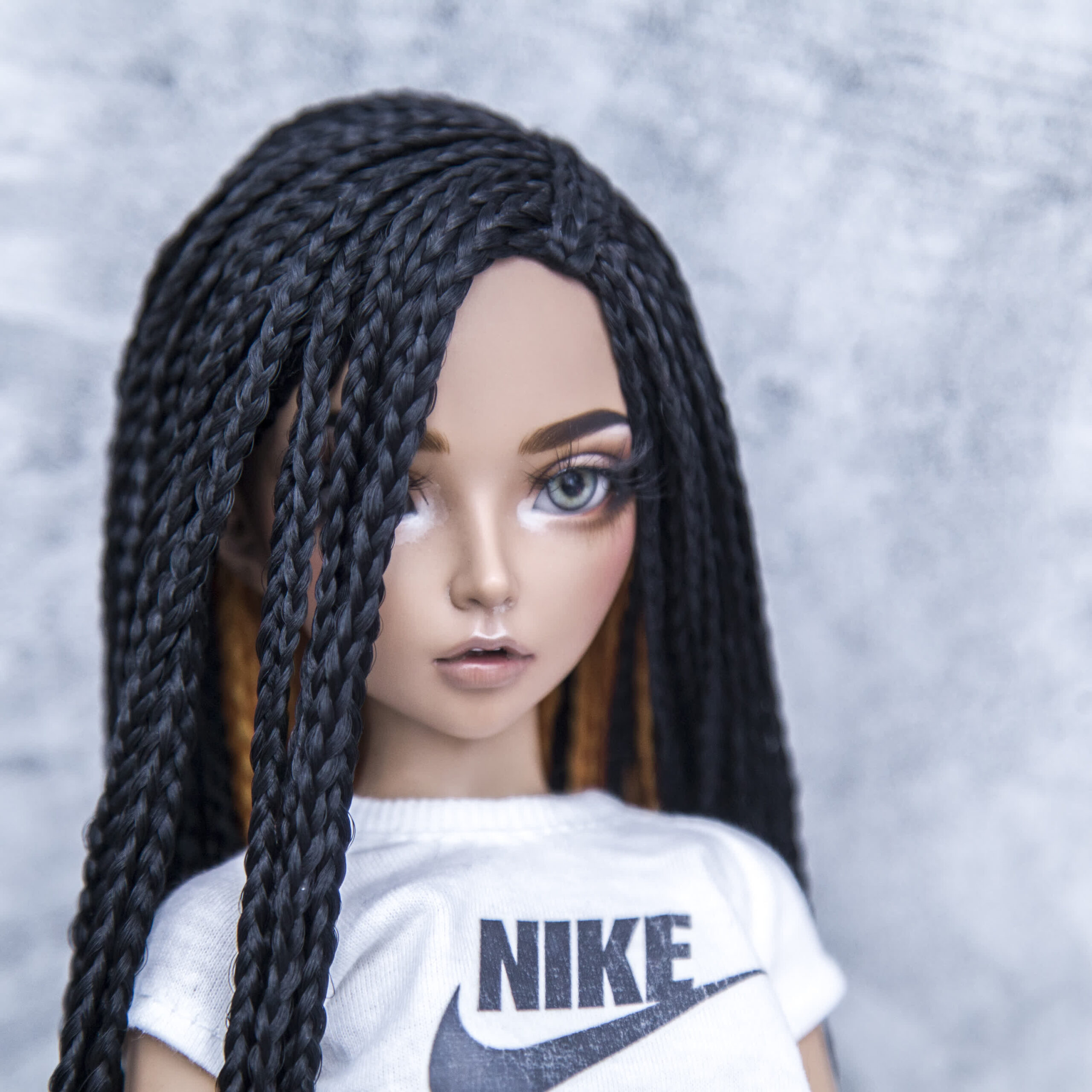 BJD Zi-Zi long orange/bl. for head 6-7 minifee - DailyDoll Shop