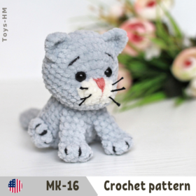 Crochet pattern little Cat. Amigurumi animal toys. ENG