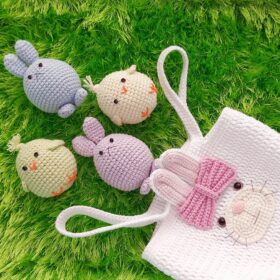 Easter basket with eggs crochet pattern. Easy to repeat