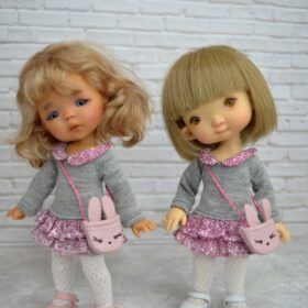 dress and handbag for tiny bjd dolls