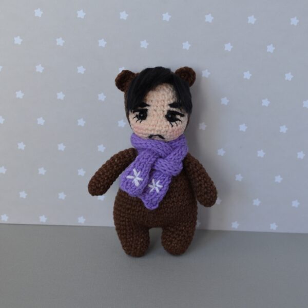 BTS V Winter Bear Taehyung Crochet Doll, Lazy Bear 1oak