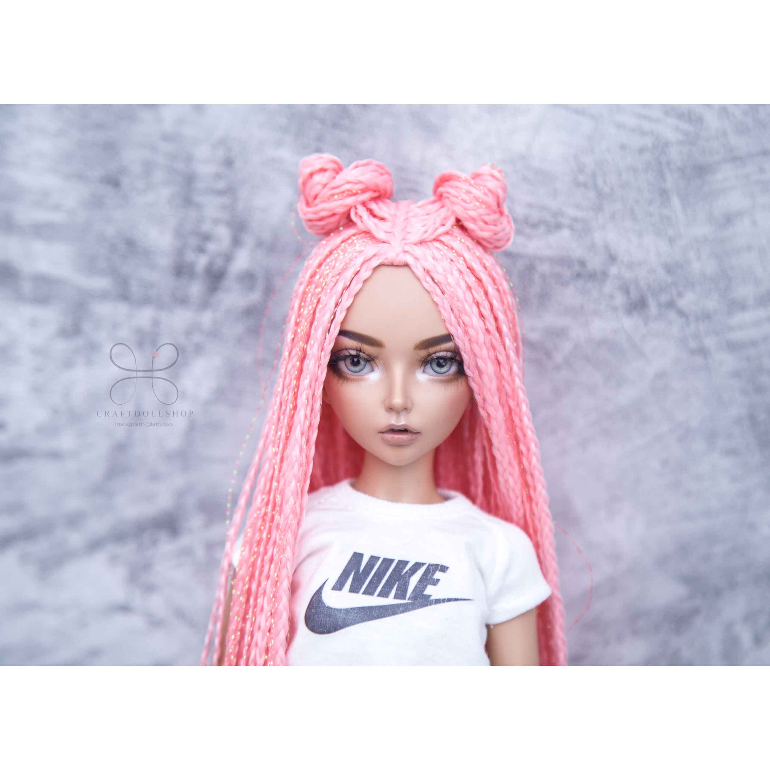 BJD Zi-Zi EXTRA long Pinky Peach neon for head 6-7 mini
