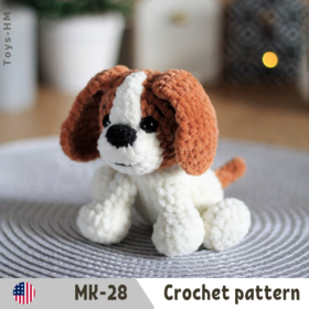 Crochet pattern little Dog/puppy. Amigurumi animal toys. ENG