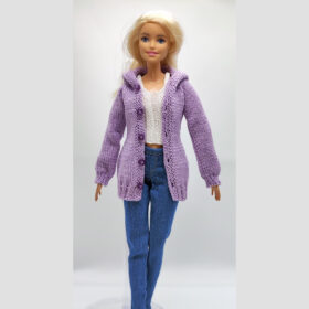 Lilac Hooded Cardigan for Barbie Doll