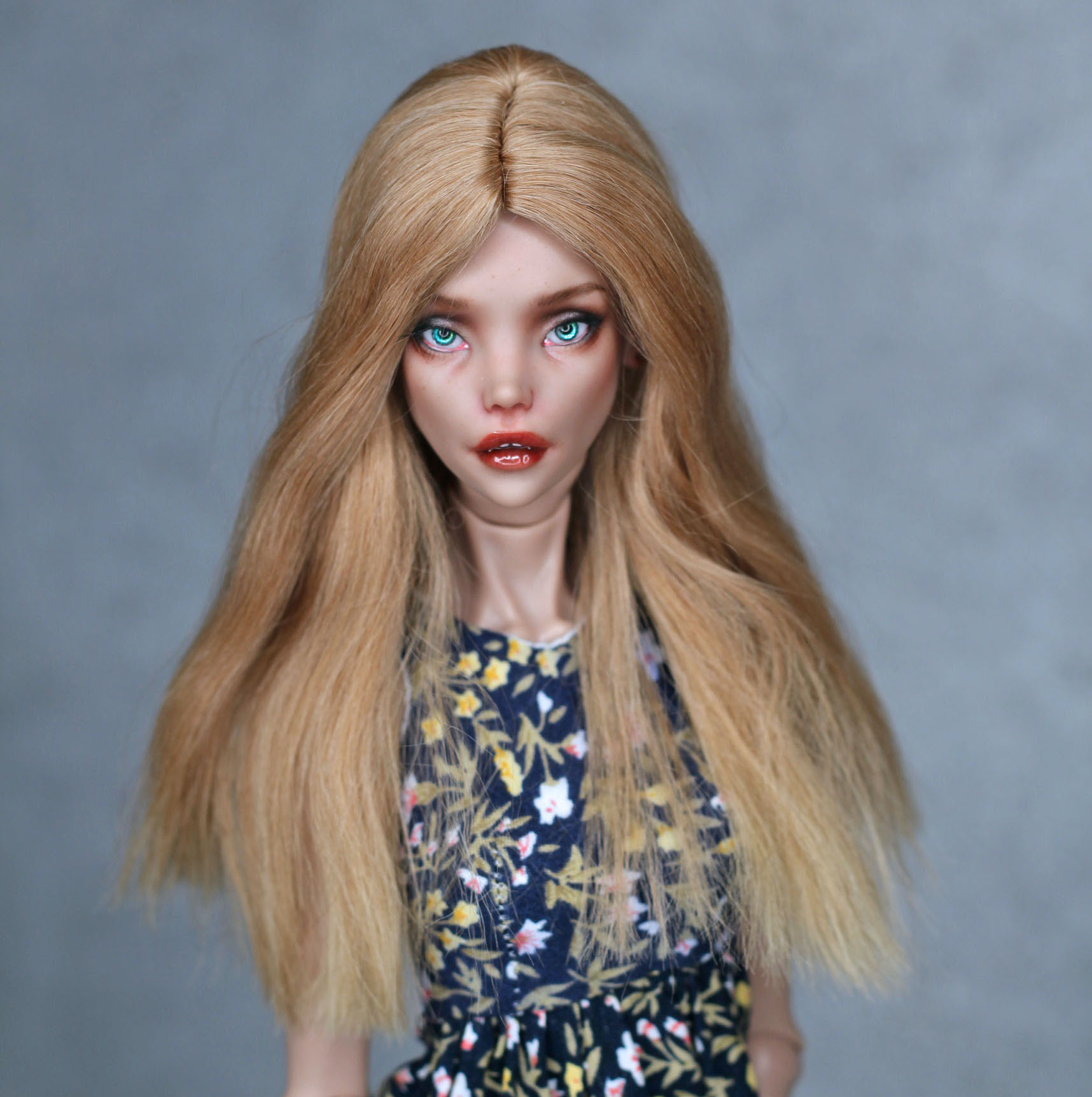 Bicolor  alpaca wig for Chimera/ Loseva/ Eslynsdolls and other dolls 12 hot cm head dolls hair