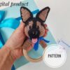 crochet pattern baby rattle Dog German Shepherd