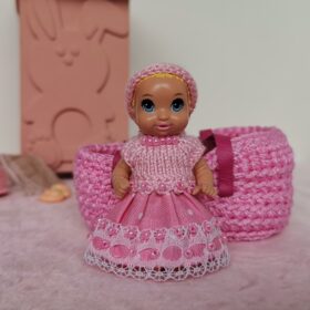 Baby Barbie Dress decorated with beads + headband