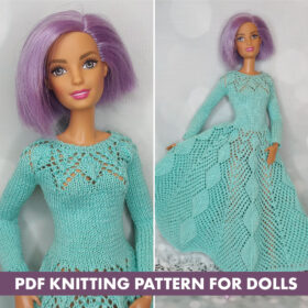 Patrón para tejer un vestido para la muñeca Barbie