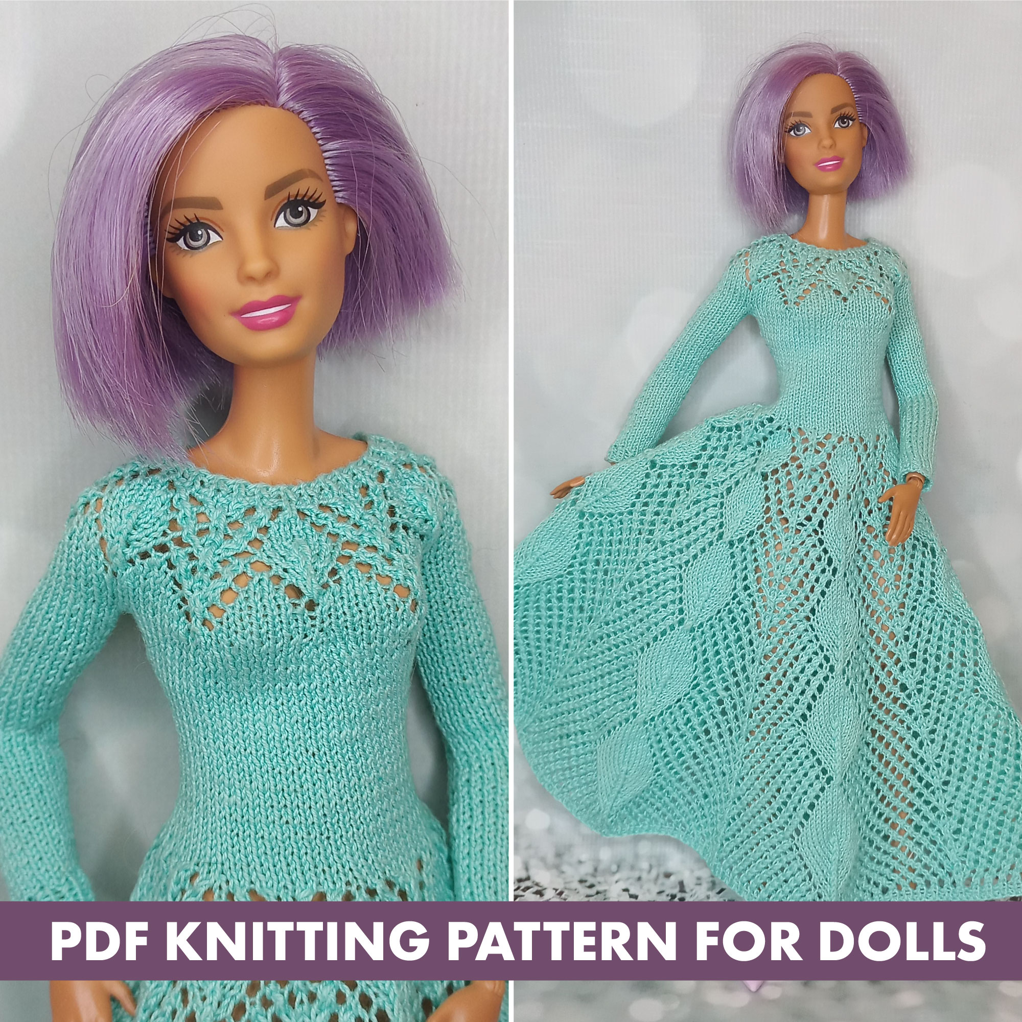 Patron à tricoter Robe pour poupée Barbie - DailyDoll Shop