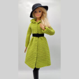 Coat, Dress and Hat Crochet for Barbie Doll.