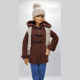 Coat, Hat and Scarf Crochet for Barbie Doll