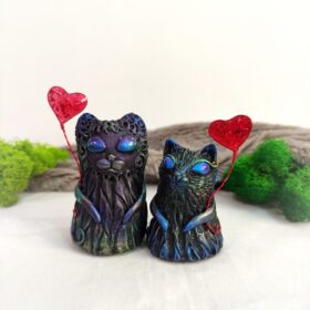 Couple of cats. Cats with hearts