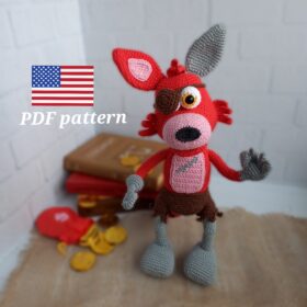 English Crochet Pattern Foxy Fnaf (Five Nights at Freddy's)