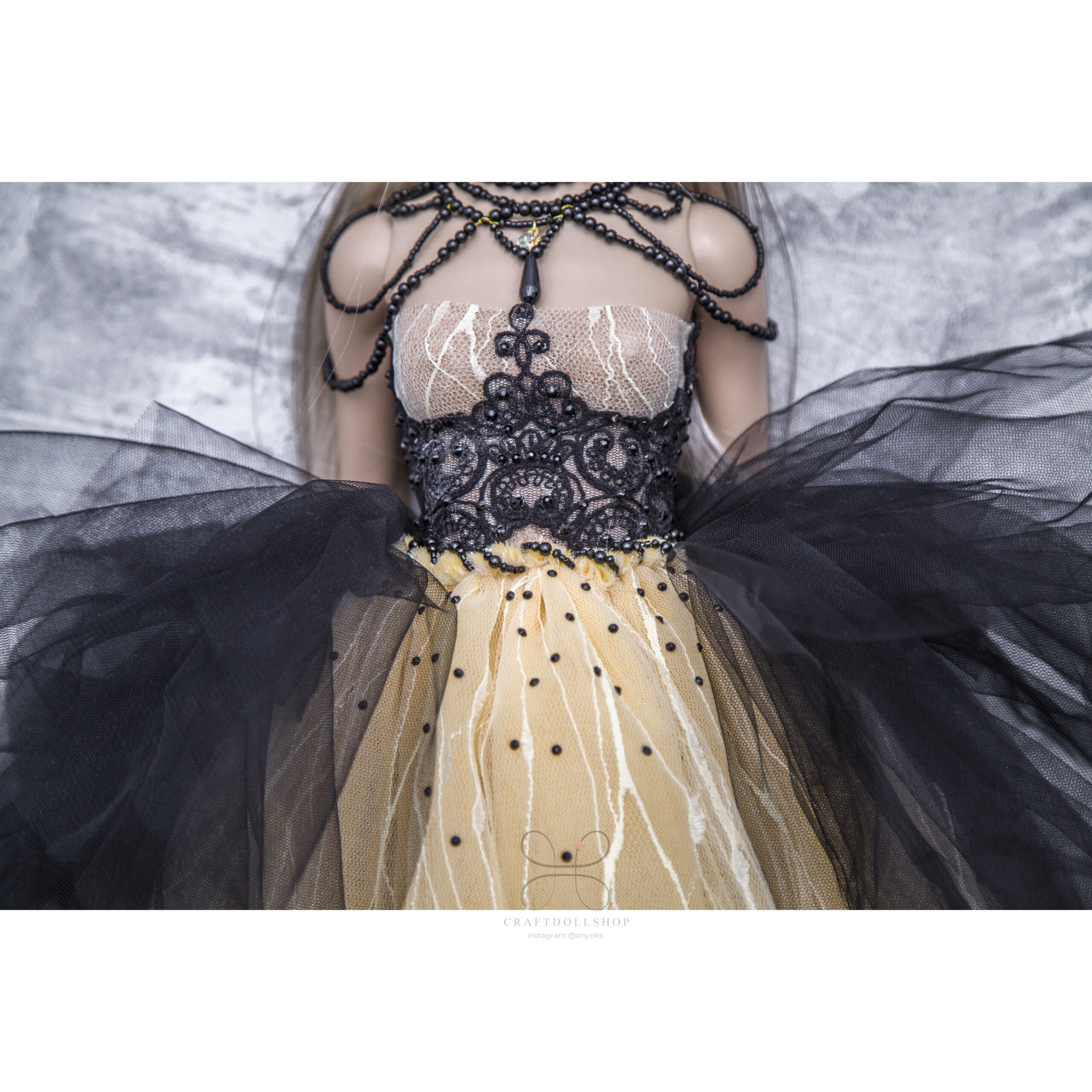 Dress Yellow-Black for 1/3 SD BJD (iple new slim S-bust 1 18 scaled