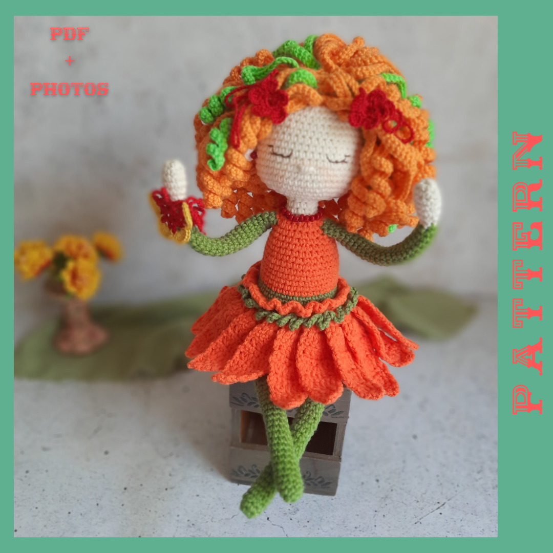 Cute crochet doll amigurumi pattern Eng PDF - DailyDoll Shop