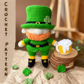 St. Patrick's Day Leprechaun toy crochet pattern