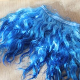 Doll hair Mohair weft bright blu