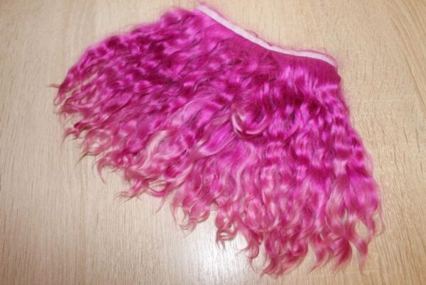 Doll hair Mohair weft (ombre lilac/pink)
