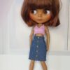 Doll blythe skirt denim lined with back button closure