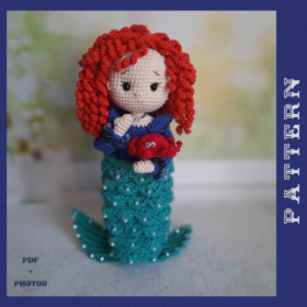Crochet Little Mermaid Doll Pattern, Amigurumi Mermaid Princess PDF English Tutorial, Mermaid DIY