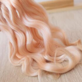 Doll hair from KarmanDolls color champagne -1
