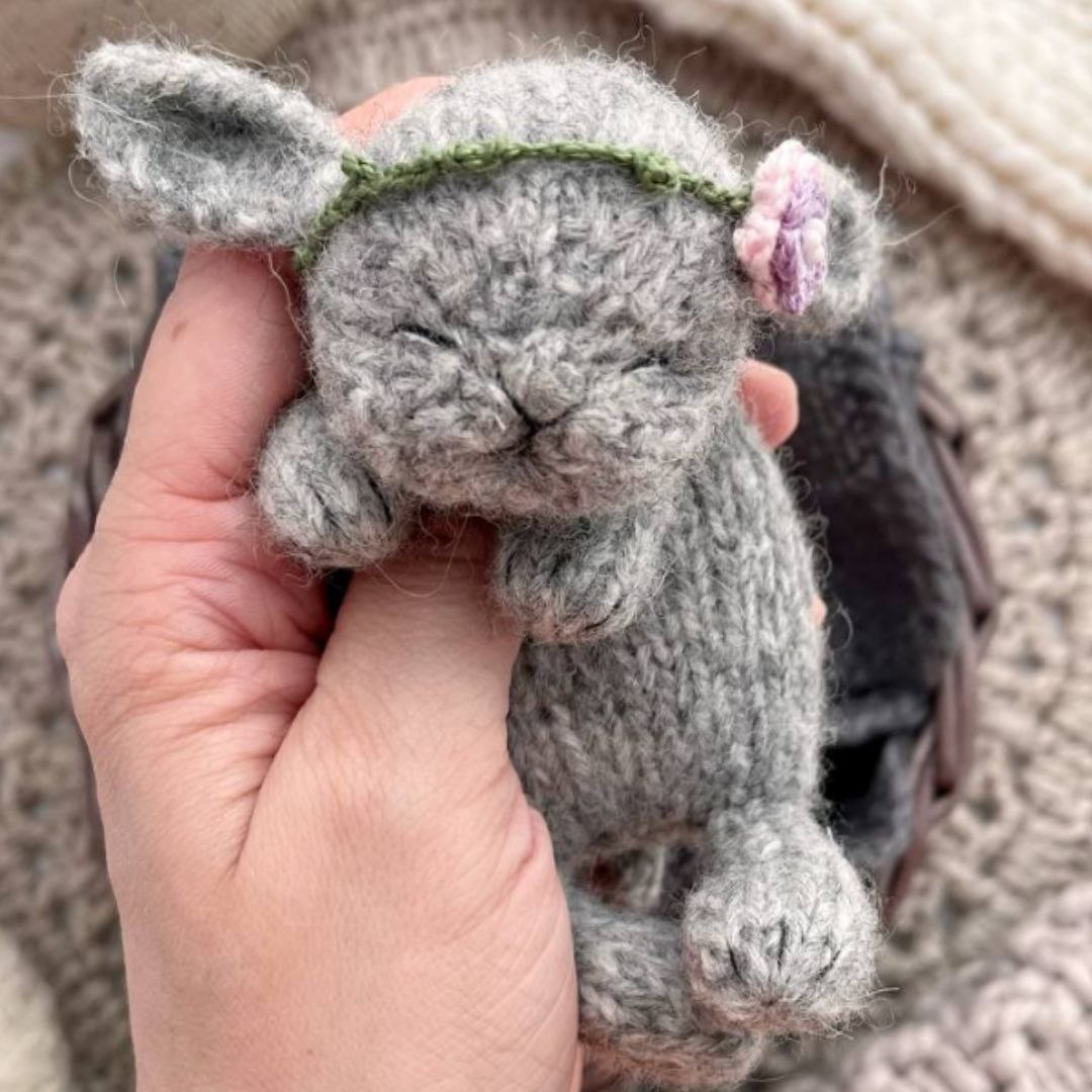 Sleeping bunny knitting pattern Realistic toy Awesome best 1