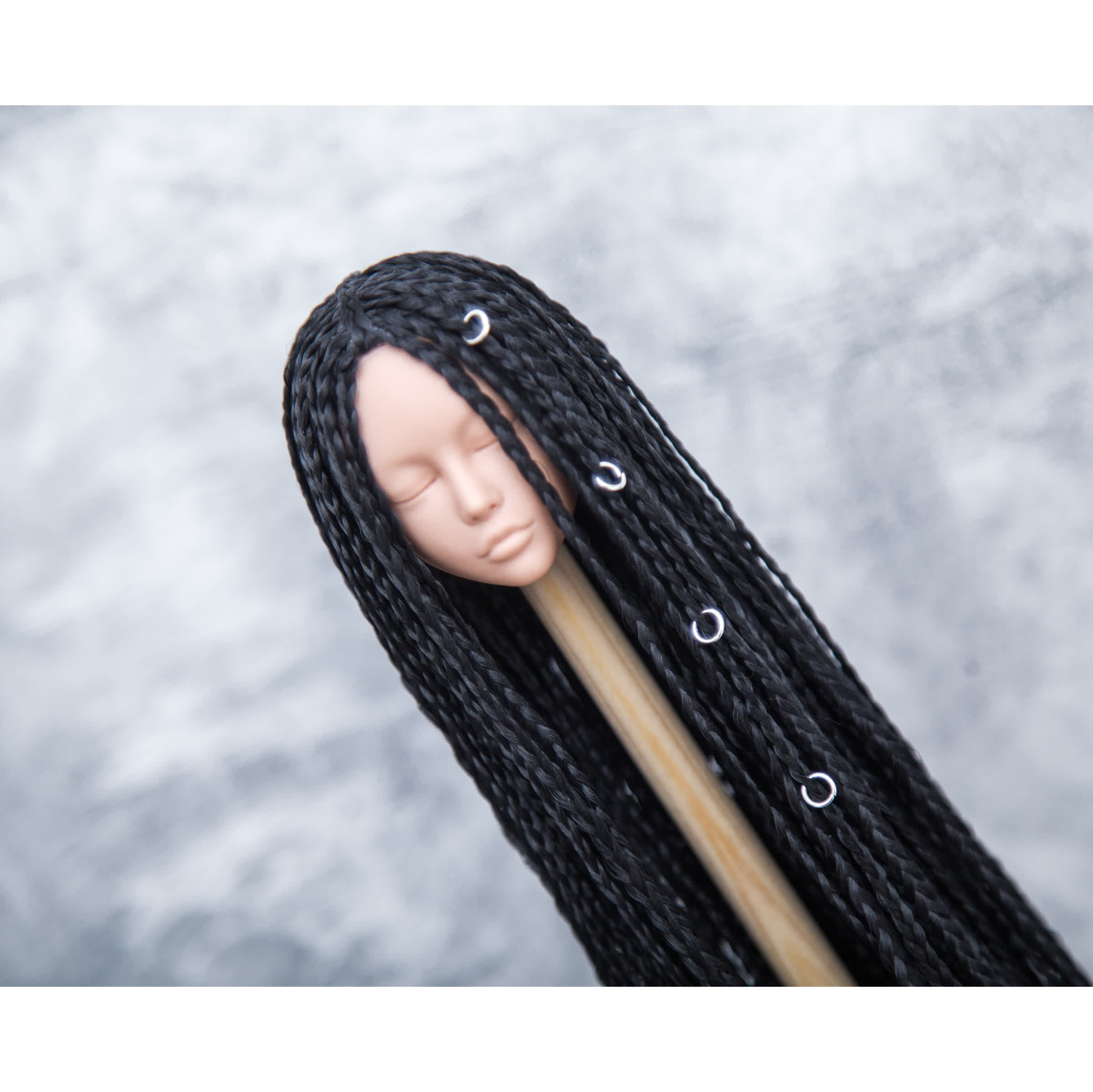 BJD Zi-Zi wig long black for head 4-5 (dollshe mini dia