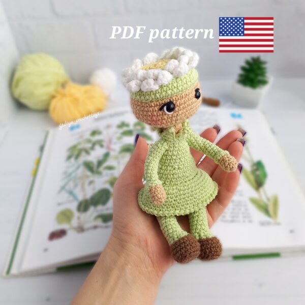 Crochet toy pattern flower doll