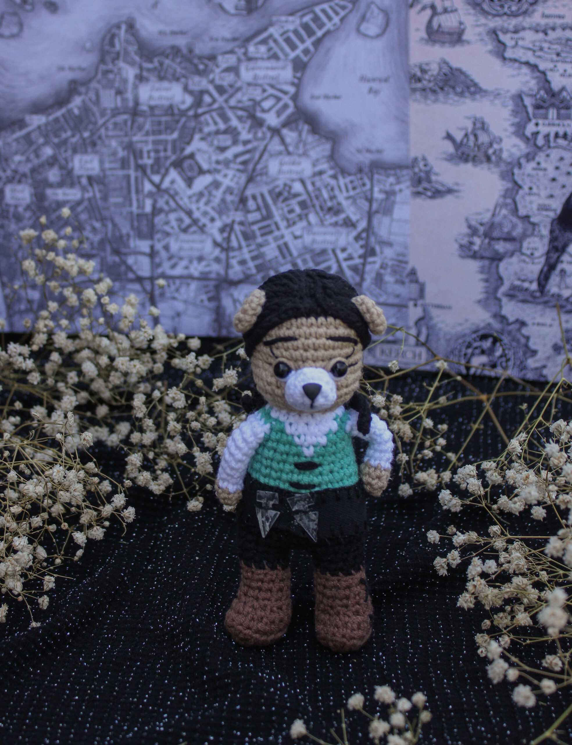 Collectible toy. Bear toy Inej Ghafa. Series Shadow and Bone. 2 Bear toy Inej Ghafa.