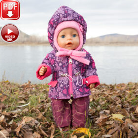 jacket - parka for Baby Born doll 43 cm pattern