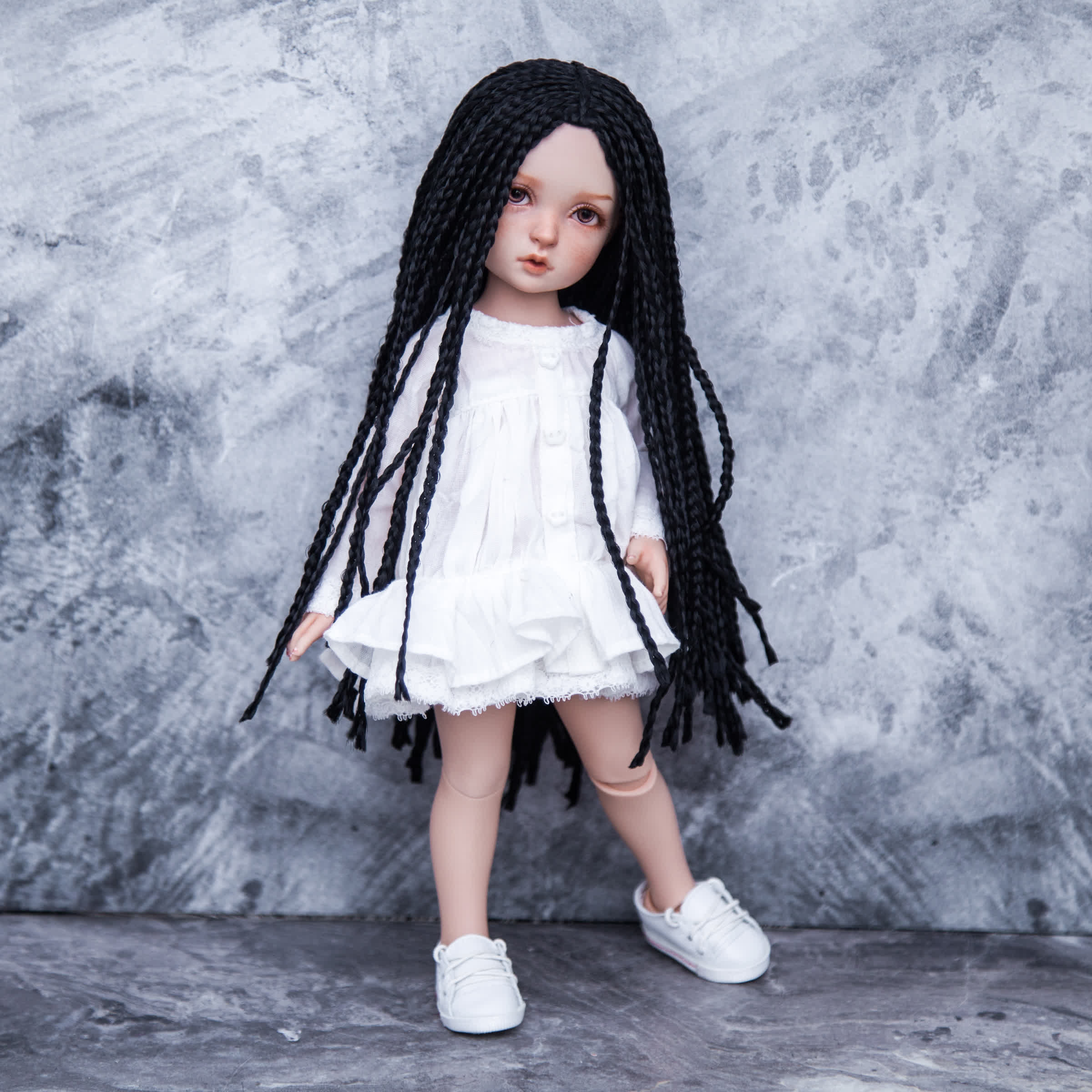 BJD Zi-Zi wig long Black for head 6-7 (IpleHouse BiD et