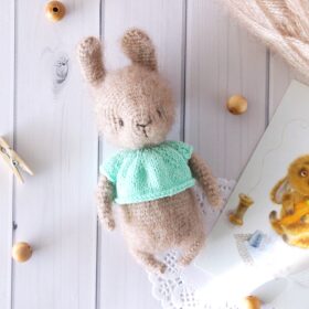rabbit soft animal toy, cute gift for kids, kids room decor. This charming bunny will bring good mood, joy, and love to his new home