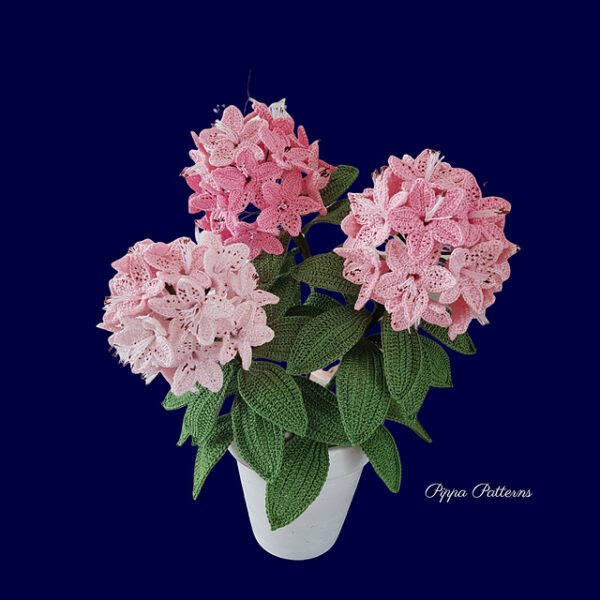 crochet rhododendron flower pattern photo tutorial crochet pattern for decor bouquets and arrangements 1