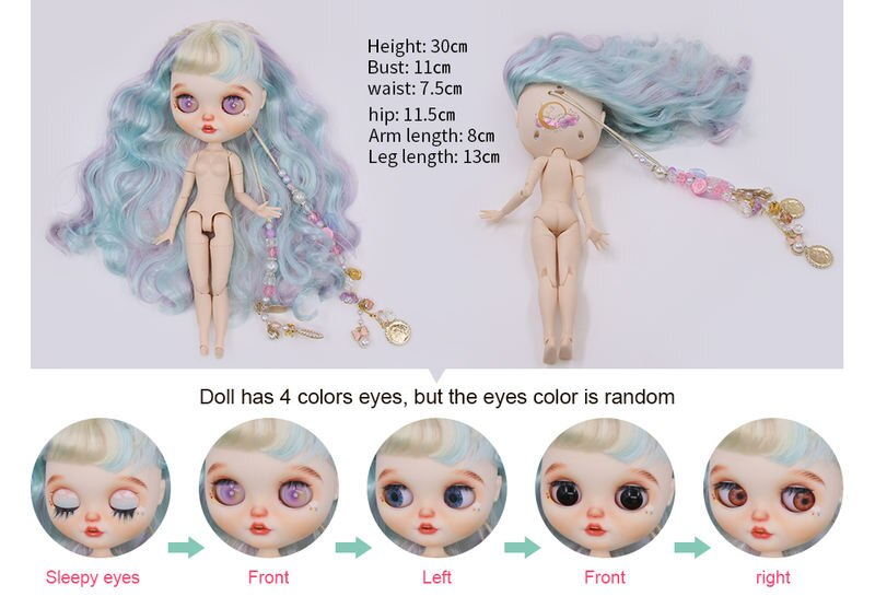 Eliza – Custom Neo Blythe Doll with Multi-Color Hair - DailyDoll Shop