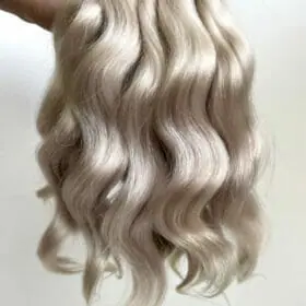 Doll hair from KarmanDolls brown platinum blond 2
