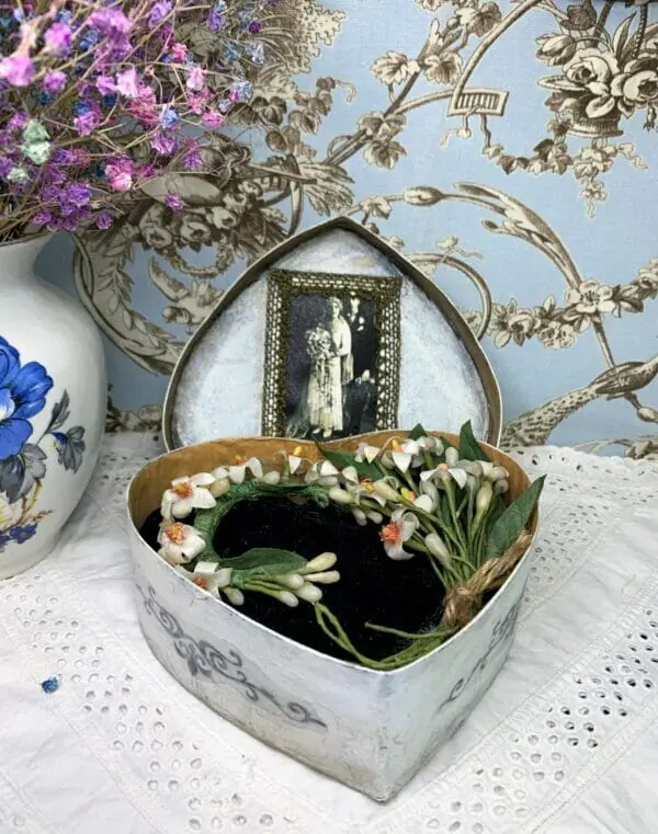 Antique style Victorian Wax Flower and Buds Wedding Tiara Headdress...