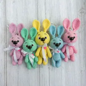 Crochet toy little bunny keychain