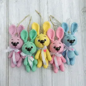 handmade soft toy Bunny keychain